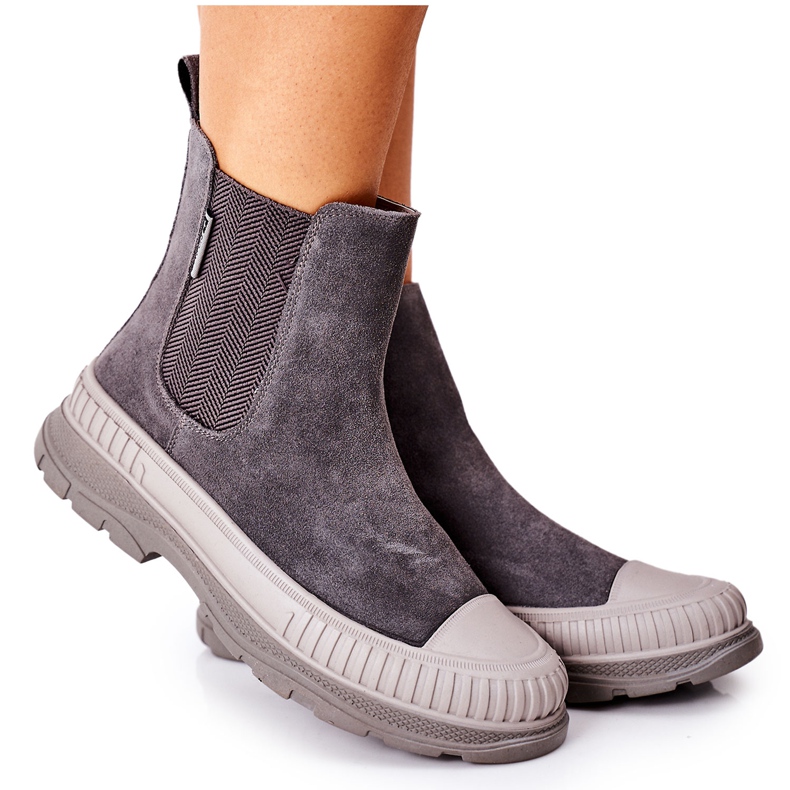 Botines Mujer Botines Chelsea Piel Ante Big Star II274353 Gris