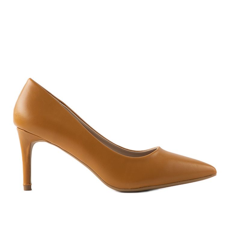 Zapatos de salón camel clásicos con tacón Isla marrón