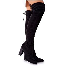 Vinceza Botas De Mujer Con Tacón Ante Negro Monleek