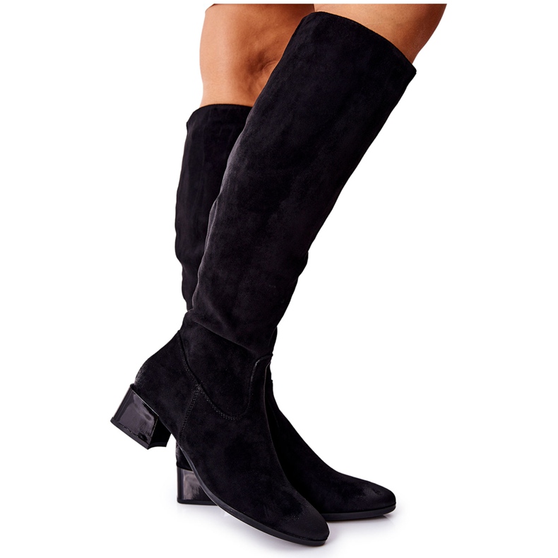 Vinceza Botas De Mujer Con Tacón Alto Ante Negro Bolea Vinceza Botas De Mujer Con Tacón Alto Ante Negro Bolea