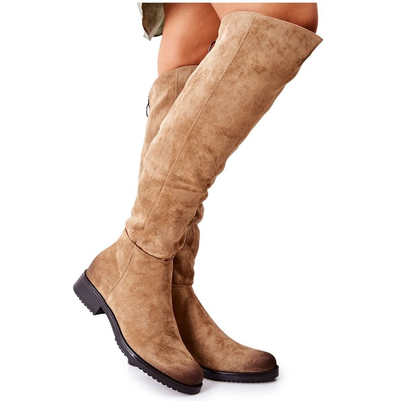 Vinceza Botas Planas Mujer Ante Beige Ardmore Vinceza Botas Planas Mujer Ante Beige Ardmore