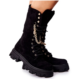 PS1 Botas altas de mujer Botas negras Villes negro