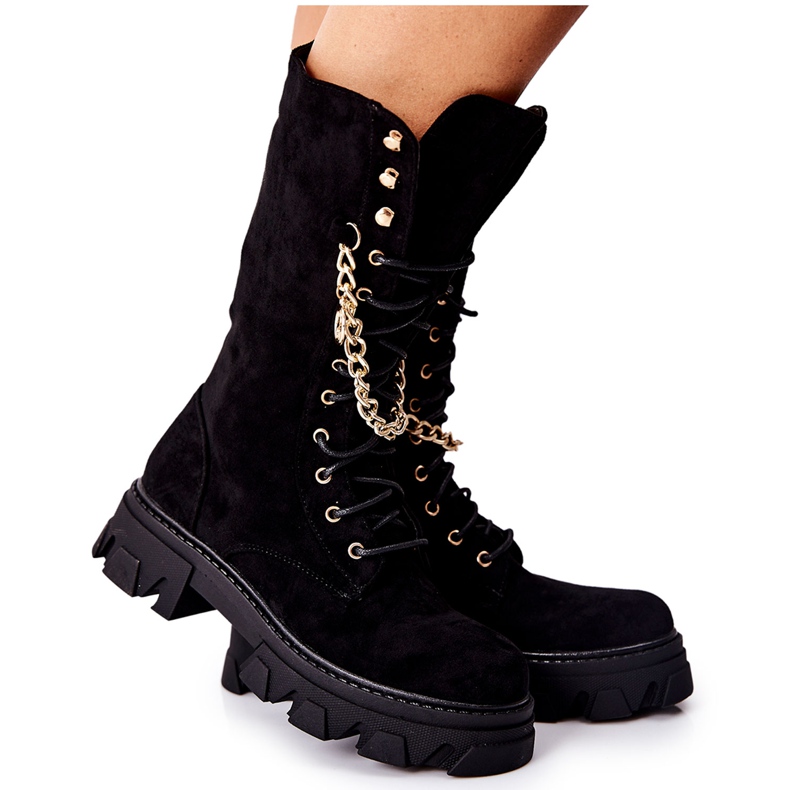 PS1 Botas altas de mujer Botas negras Villes negro