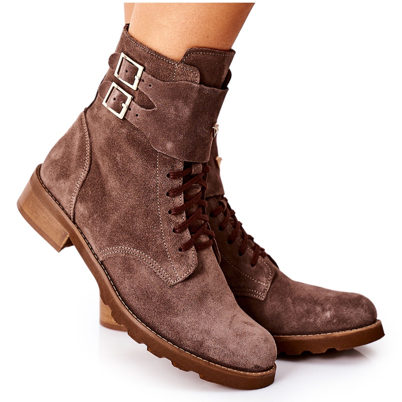 Botas Mujer Piel Velour Nicole 2682 Marrón