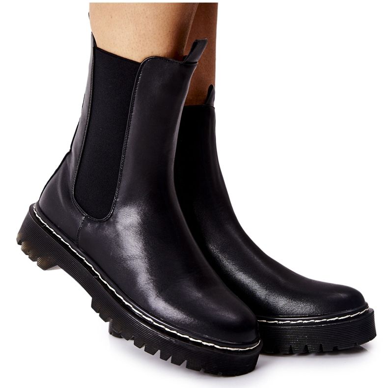 S.Barski Botas altas de mujer Jodhpur boots Black Nemoreva negro