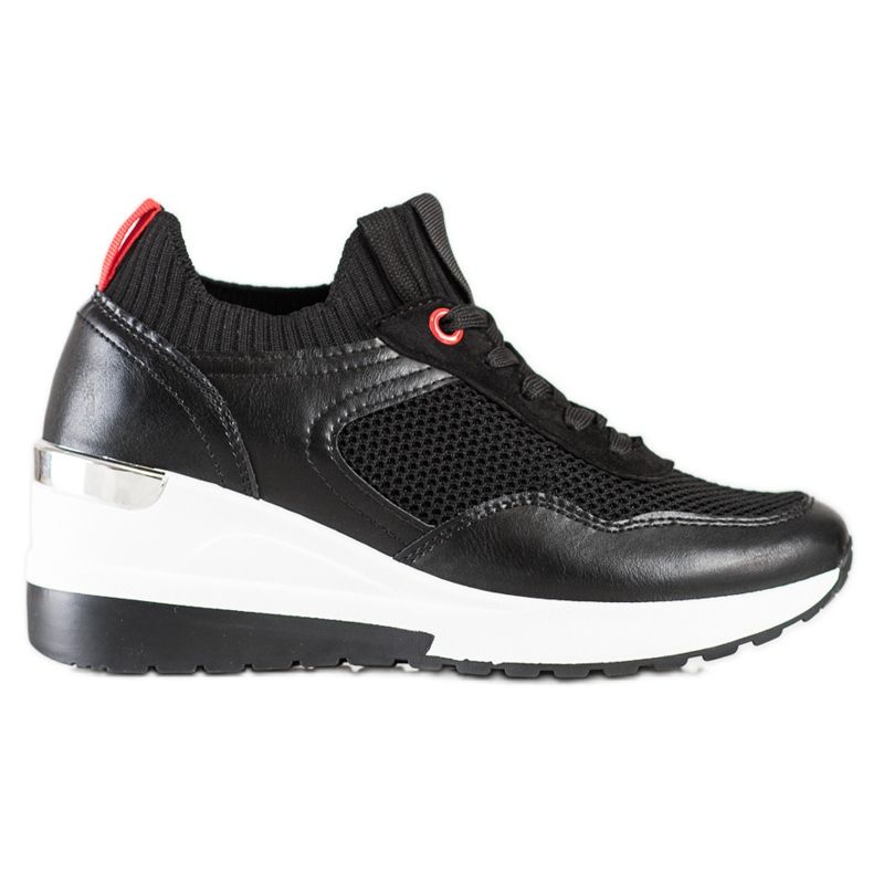 SHELOVET Zapatillas sin cordones con malla negro