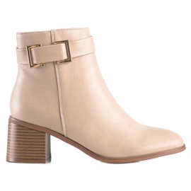 Seastar Botas elegantes de cuero ecológico beige