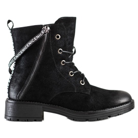 Botas con cinturón Vinceza decorativo negro