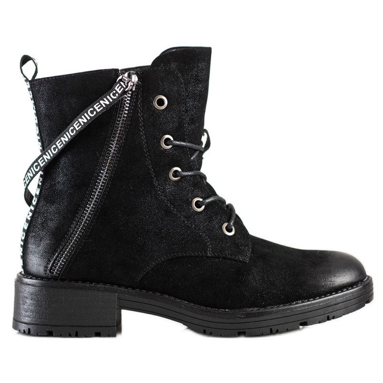 Botas con cinturón Vinceza decorativo negro