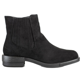 SHELOVET Botas clásicas de tacón plano negro