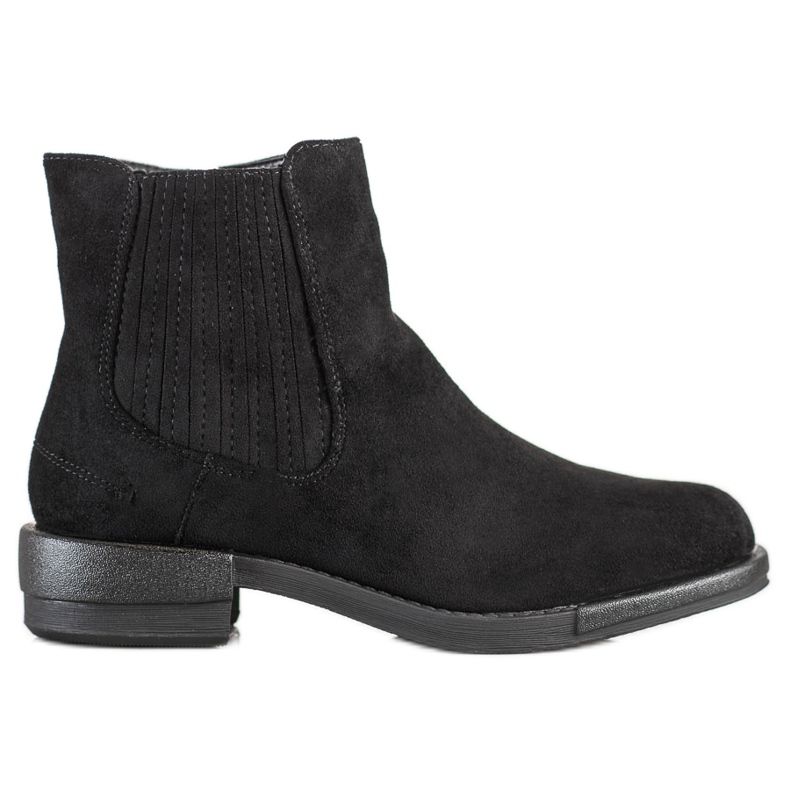 SHELOVET Botas clásicas de tacón plano negro SHELOVET Botas clásicas de tacón plano negro