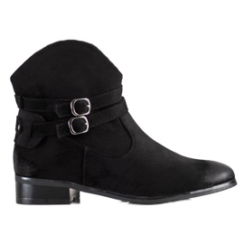 Bota cowboy VINCEZA con hebillas negro