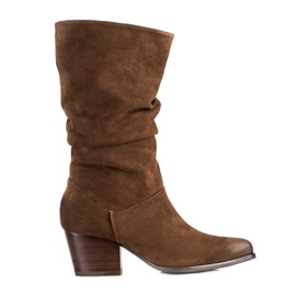 Botas con empeine VINCEZA plisado marrón