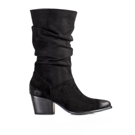 Botas con empeine VINCEZA plisado negro