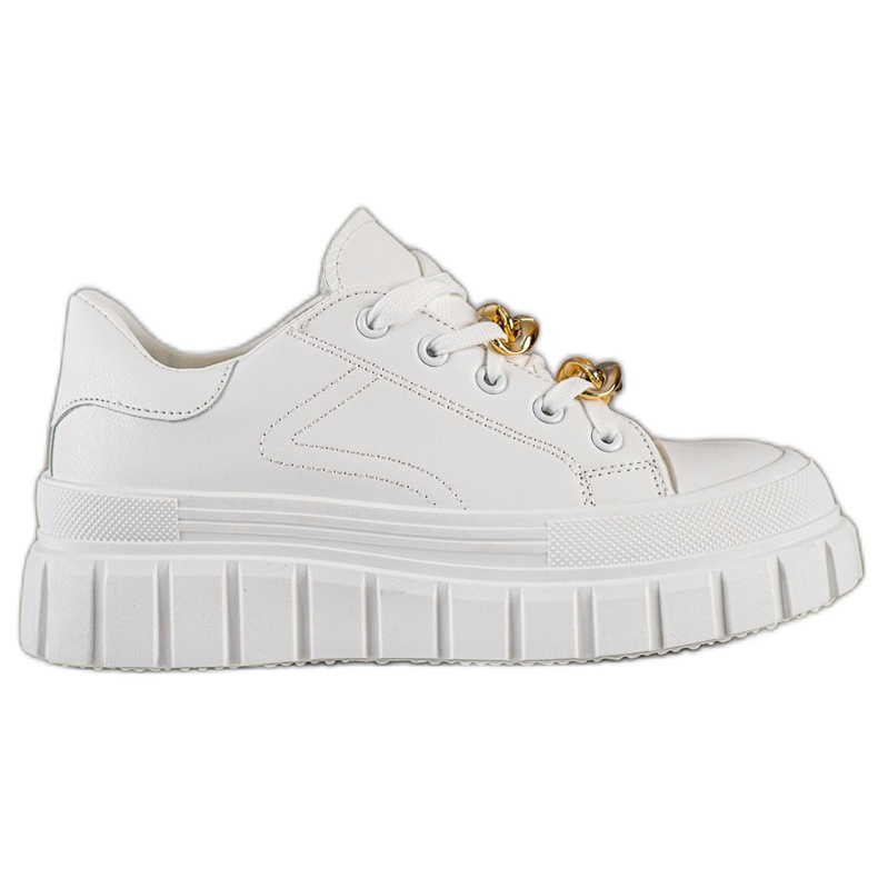 SHELOVET Zapatillas con cadena de moda blanco