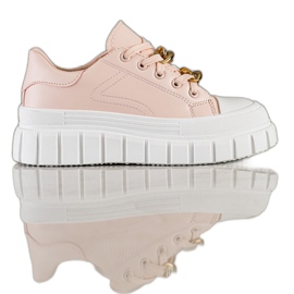 SHELOVET Zapatillas con cadena de moda rosa