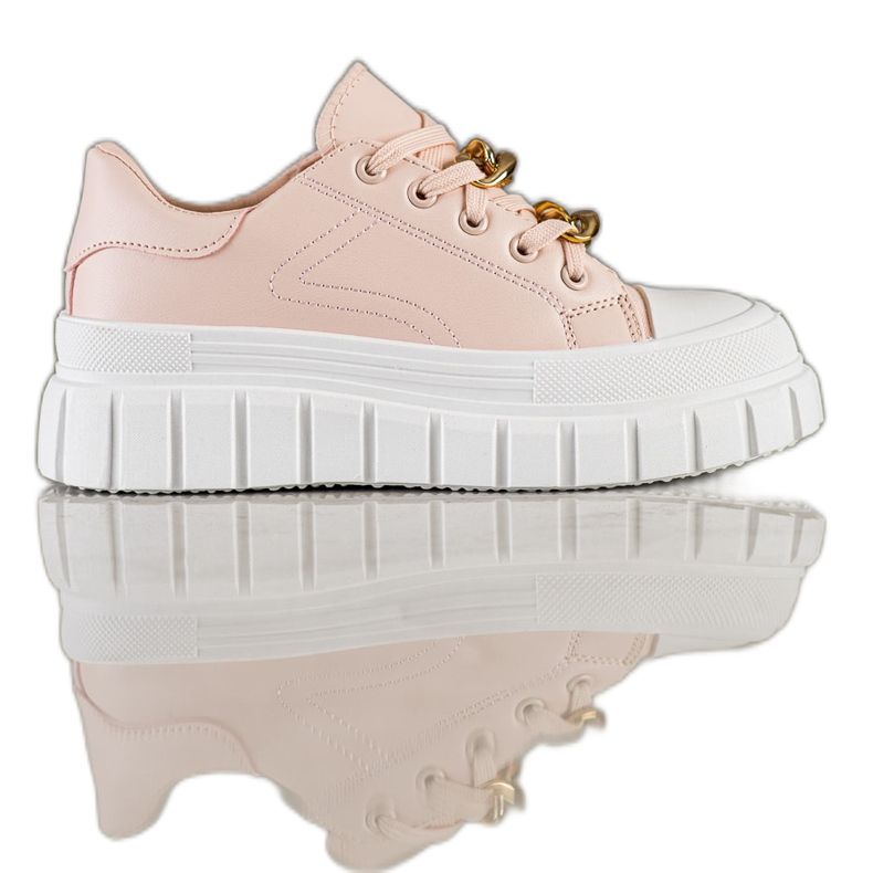 SHELOVET Zapatillas con cadena de moda rosado