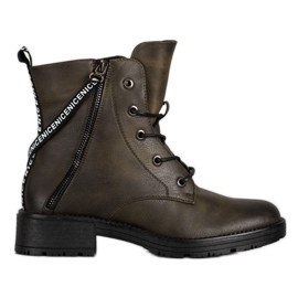 Botas con cinturón Vinceza decorativo verde