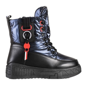 Seastar Botas de nieve cálidas en la plataforma negro azul marino