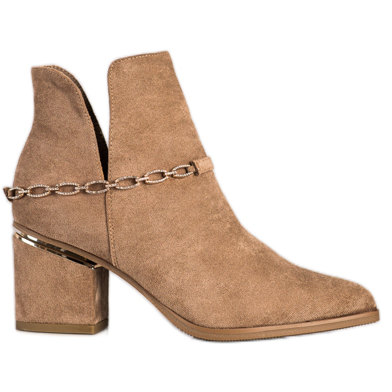 Seastar Botas elegantes con una cadena beige marrón