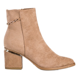 Seastar Botines de ante con cadena beige