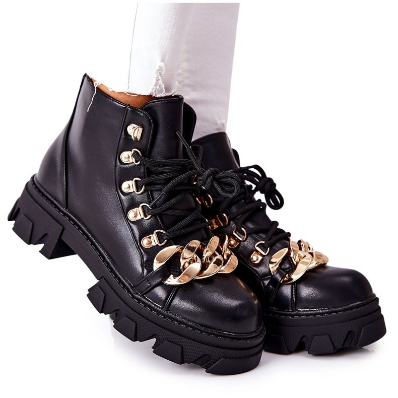 PS1 Botas Warm Trapper para Mujer con Cadena Negra Labri negro PS1 Botas Warm Trapper para Mujer con Cadena Negra Labri negro