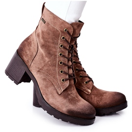 Vinceza De Mujer Botas Con Tacón Gamuza Caliente Beige Dunaff marrón