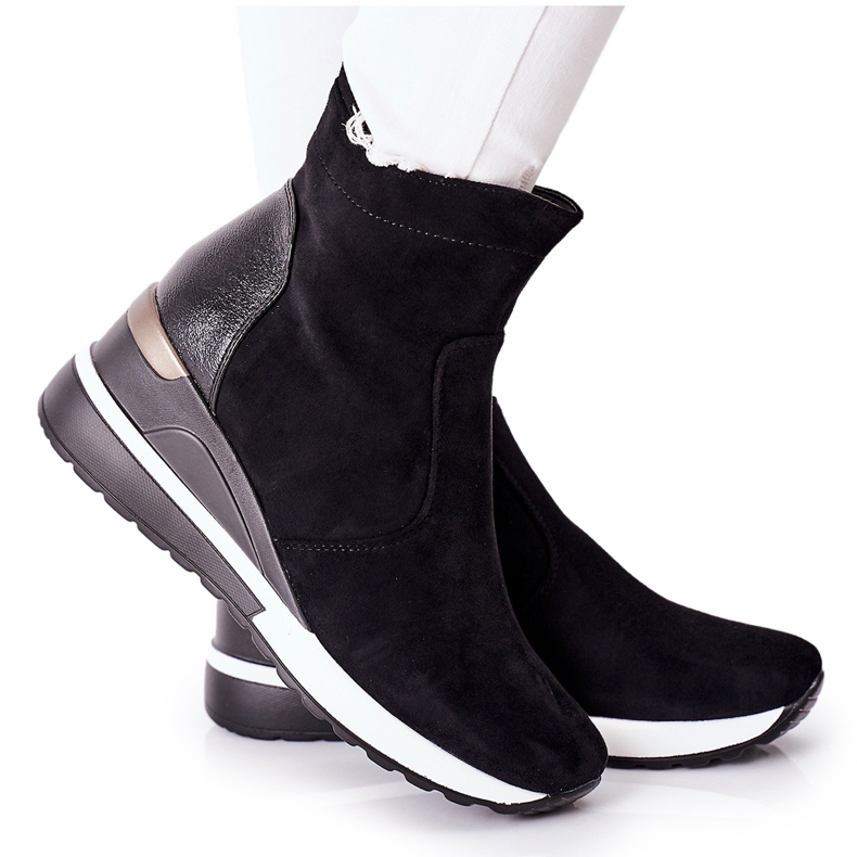 Vinceza Botas de mujer con cuña Black Greenfort negro