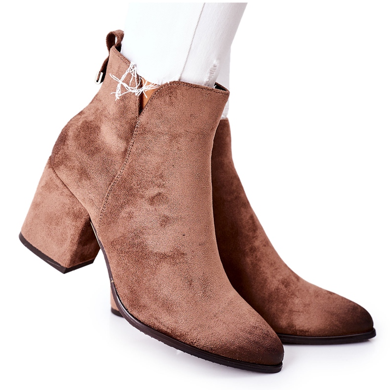 Vinceza Botas De Mujer Con Tacón Ante Beige Carrick