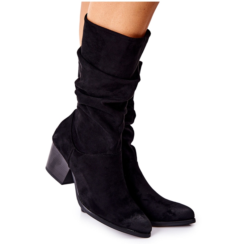 Vinceza Botas de ante negras Ranafast para mujer negro