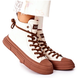 Zapatillas de mujer con aislamiento alto GOE II2N4034 Blanco marrón