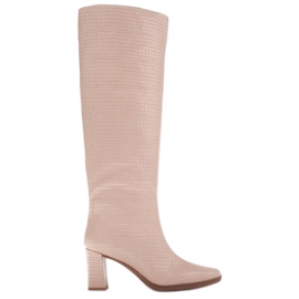 Marco Shoes Botas de tacón con empeine regular beige