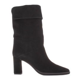 Marco Shoes Botines de tacón con cuello vuelto negro