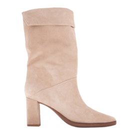 Marco Shoes Botines de tacón con cuello vuelto beige