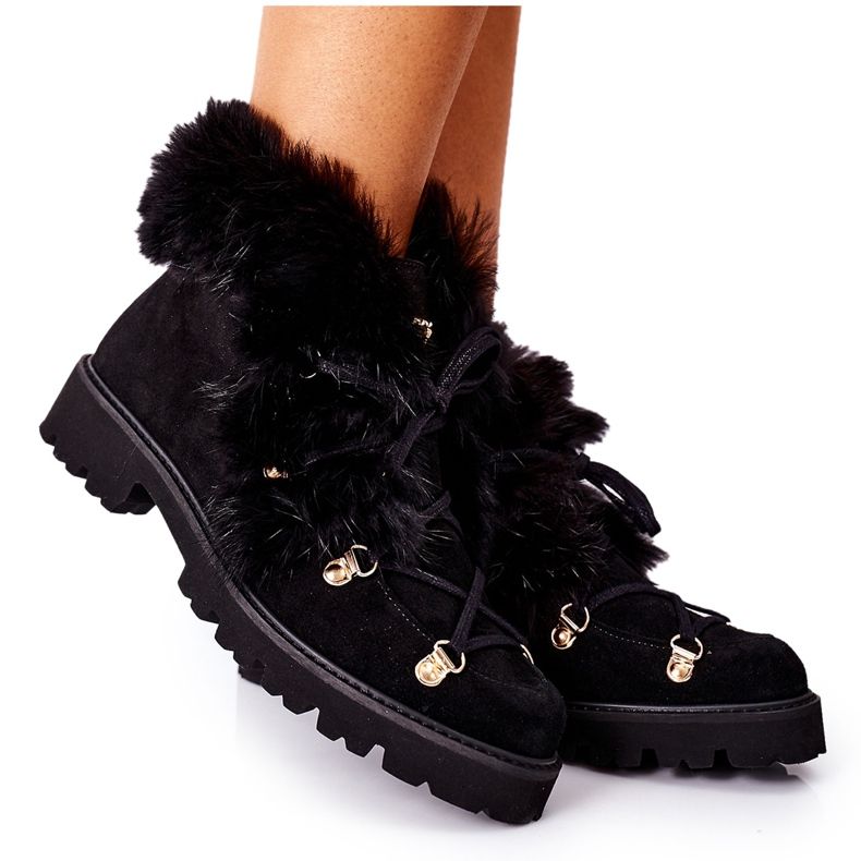 Botas Mujer Piel Velour Nicole Black 2680/028 negro