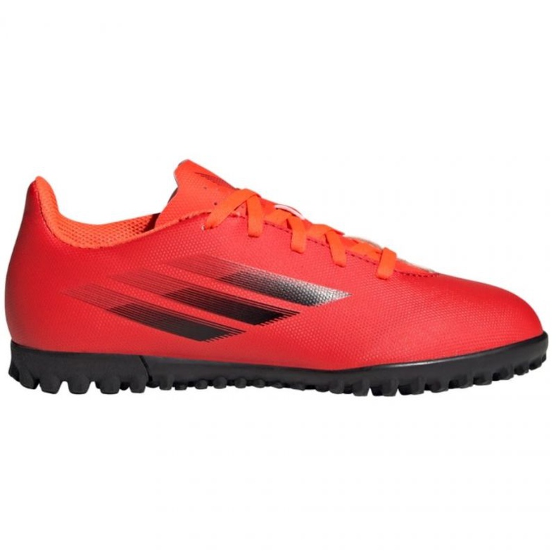 Botas de fútbol adidas X Speedflow.4 Tf Jr FY3327 rojo naranjas y tintos