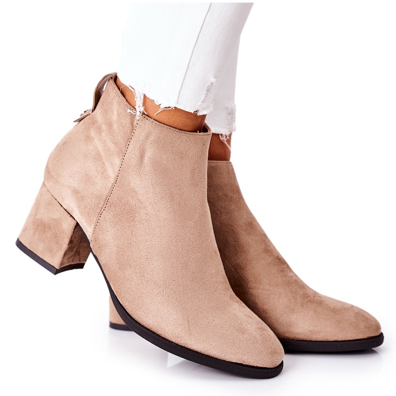 Vinceza Botas de Ante de Mujer Beige Ardmore