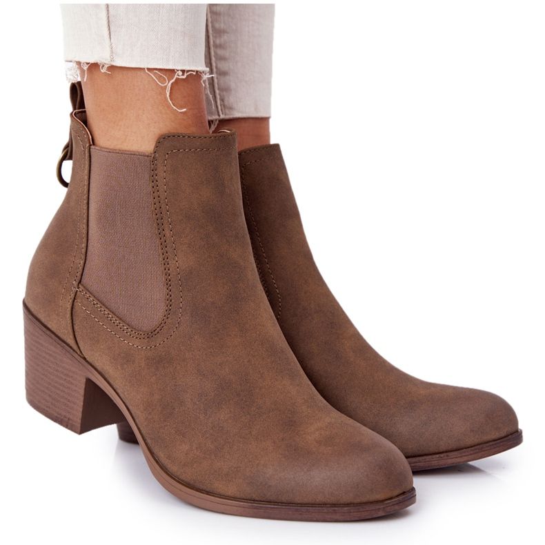 PJ1 Botas de abrigo para mujer Jodhpur Heel 20Y8014-6 marrón PJ1 Botas de abrigo para mujer Jodhpur Heel 20Y8014-6 marrón