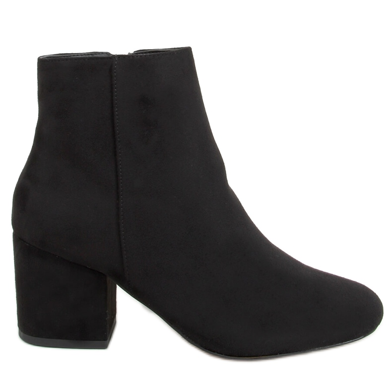 Botas de ante negro de tacón bajo 9K6049-1 Negro
