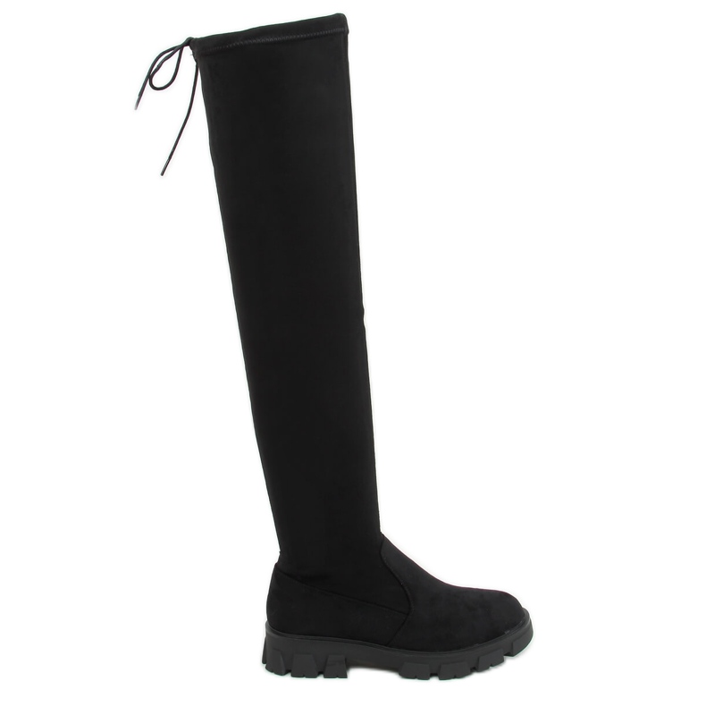 Botas mosqueteras con tacones planos negro K-99120-1 Black
