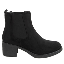 Botines Chelsea negros de tacón bajo SP102 Negro