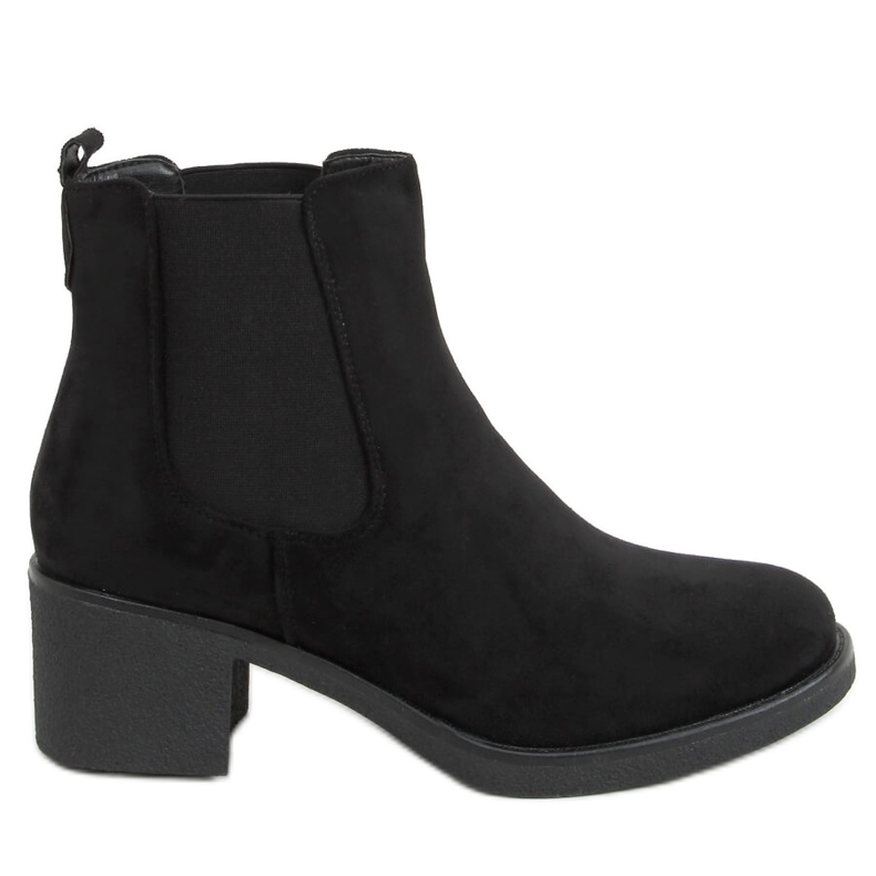 Botines Chelsea negros de tacón bajo SP102 Negro