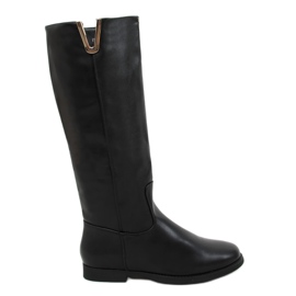 Botas de montar para mujer negras YY6787 Negra negro
