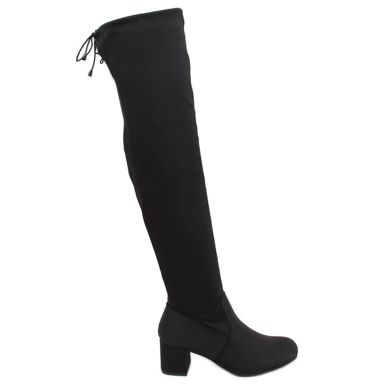 Botas por encima de la rodilla con parte superior flexible negra RF297-1 Black negro