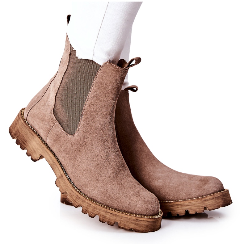 Botines de cuero Jodhpur boots Nicole Brown Brace marrón