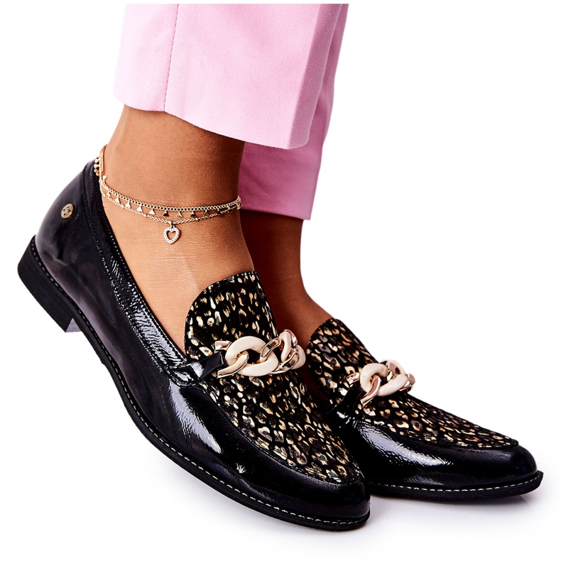 Mocasines Lacados Maciejka Brogues Mujer Negro 4099B-01 / 00-1