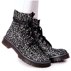 Botas de mujer Glany Workers Maciejka Negro-Blanco 01609-48