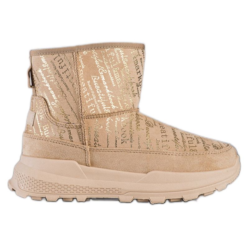 SHELOVET Mukluki caliente en la plataforma beige SHELOVET Mukluki caliente en la plataforma beige