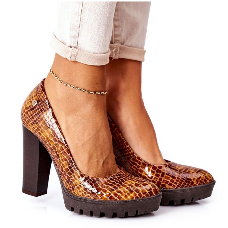 Zapatos De Salón De Piel En Una Barra Maciejka 02629-50 Lacado Ore marrón Zapatos De Salón De Piel En Una Barra Maciejka 02629-50 Lacado Ore marrón