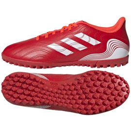 Botas de fútbol adidas Copa Sense.4 Tf M FY6179 rojo naranjas y tintos